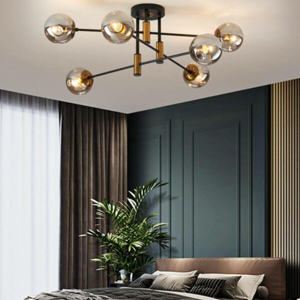 buy matte black and gold bedroom ceiling light fixture