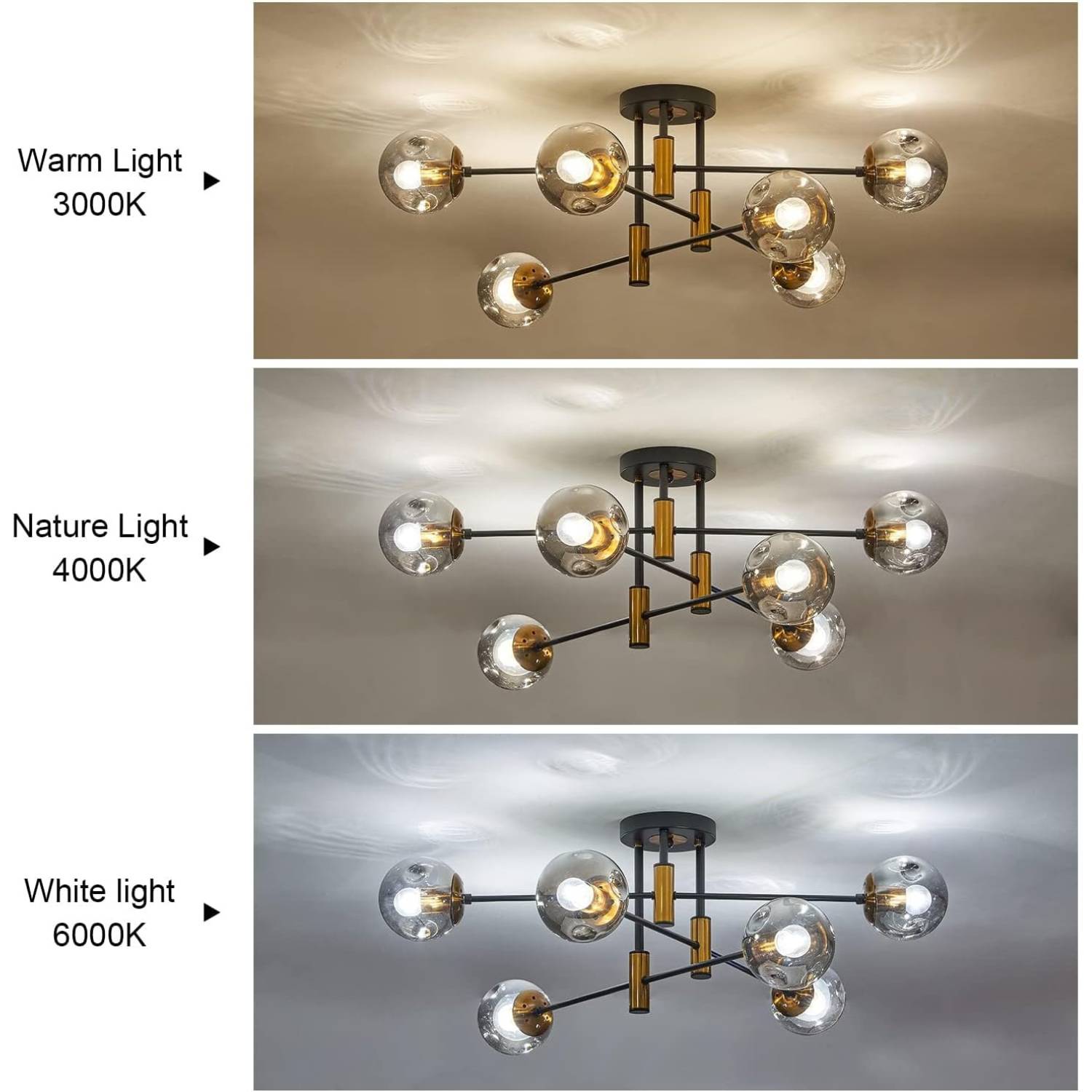 buy matte black and gold living room ceiling light fixture