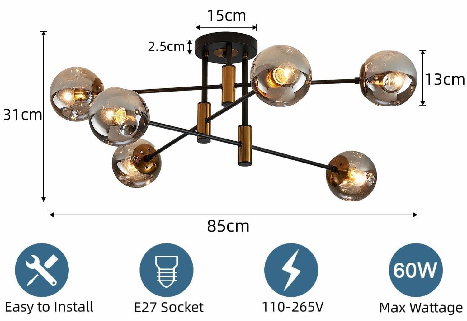 buy round glass bulb ceiling light