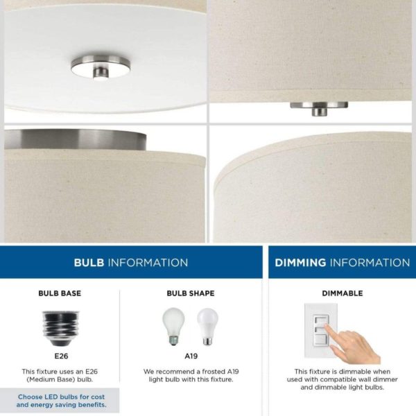 where to buy two light ceiling flush mount online